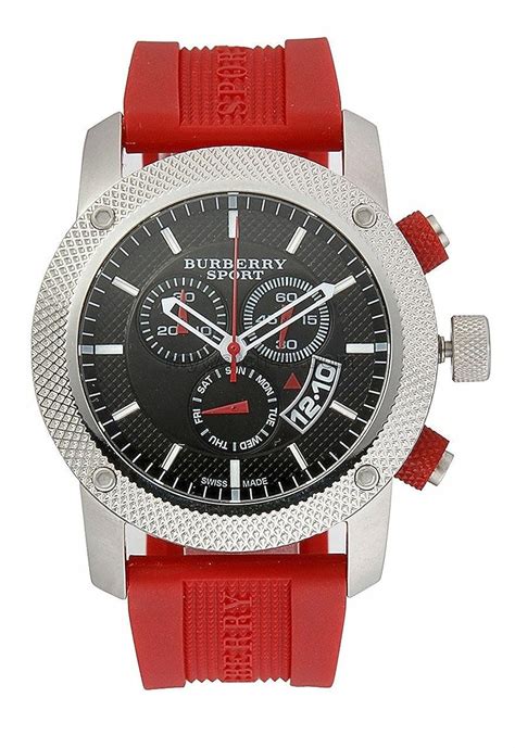 burberry bu7706|Burberry Sport Chronograph Black Dial Red Rubber Men's Watch .